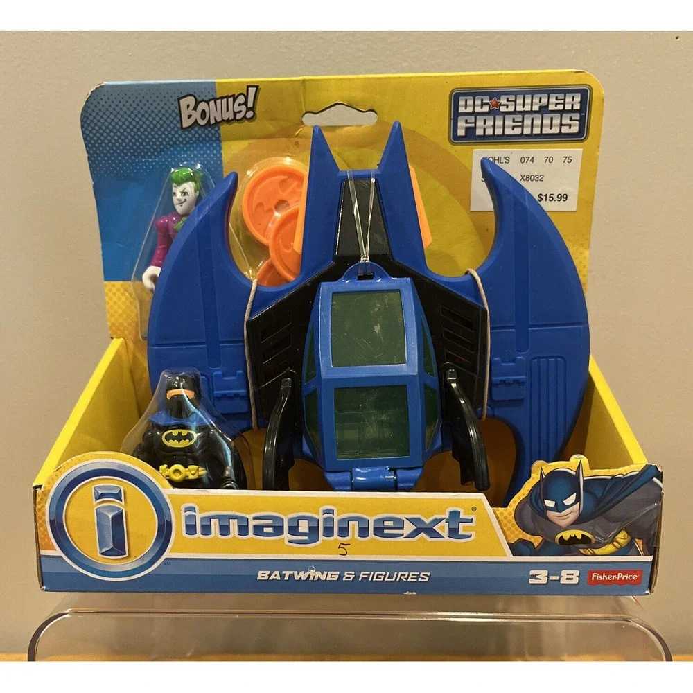 Mattel Fisher Price Bay Man Imaginext DC‎ Super Friends Batwing & Figures Joker